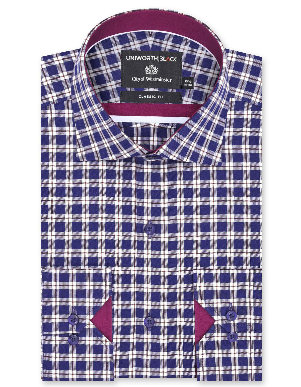 Check Blue Classic Fit Shirt FS2936RF-14.5