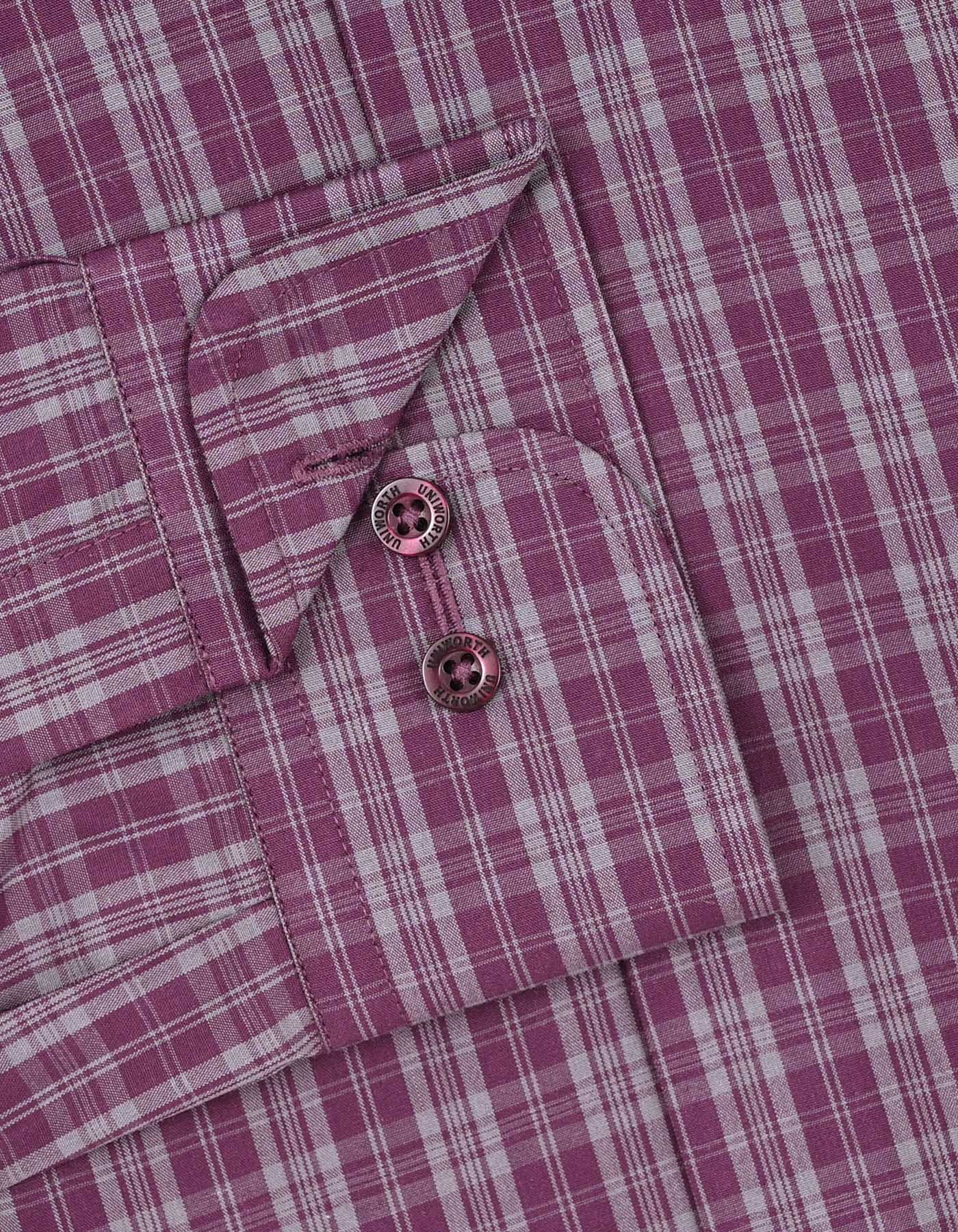 Check Maroon Classic Fit Shirt FS1160RF-15.5