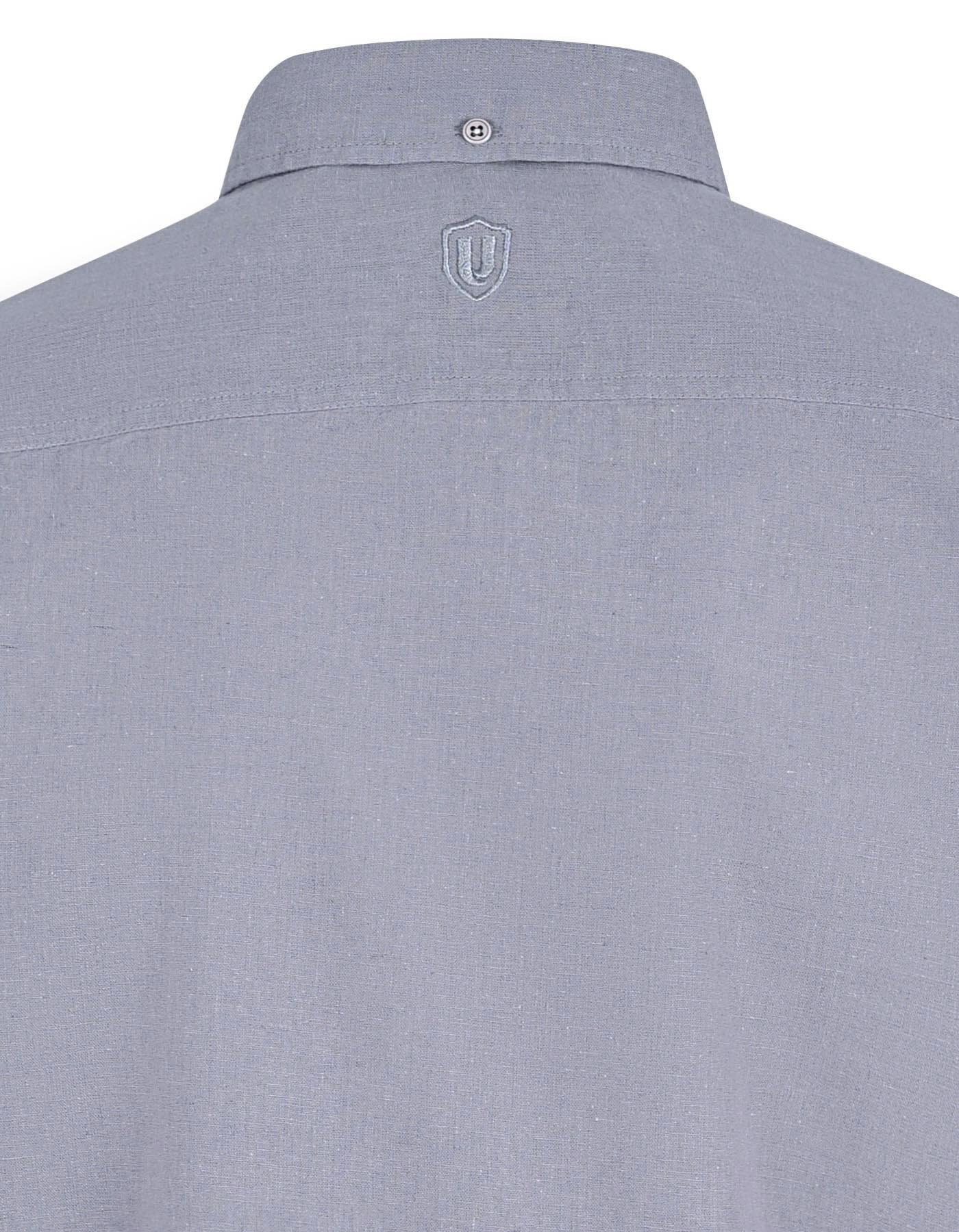 Grey Plain Regular Fit Casual Shirt