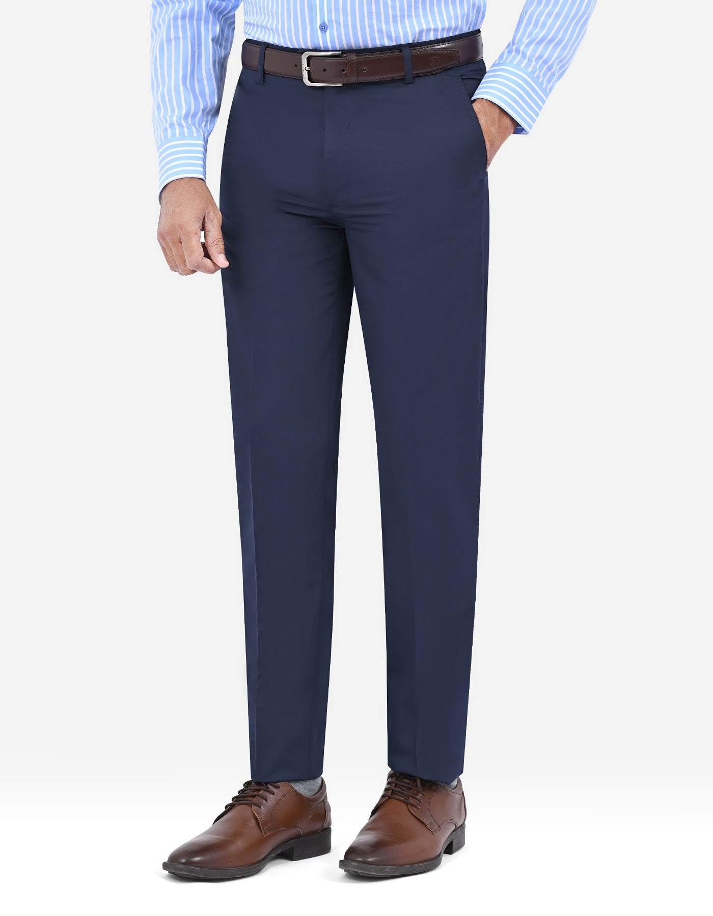 Navy Plain Formal Trouser Tailored Smart Fit FT571-4S-30