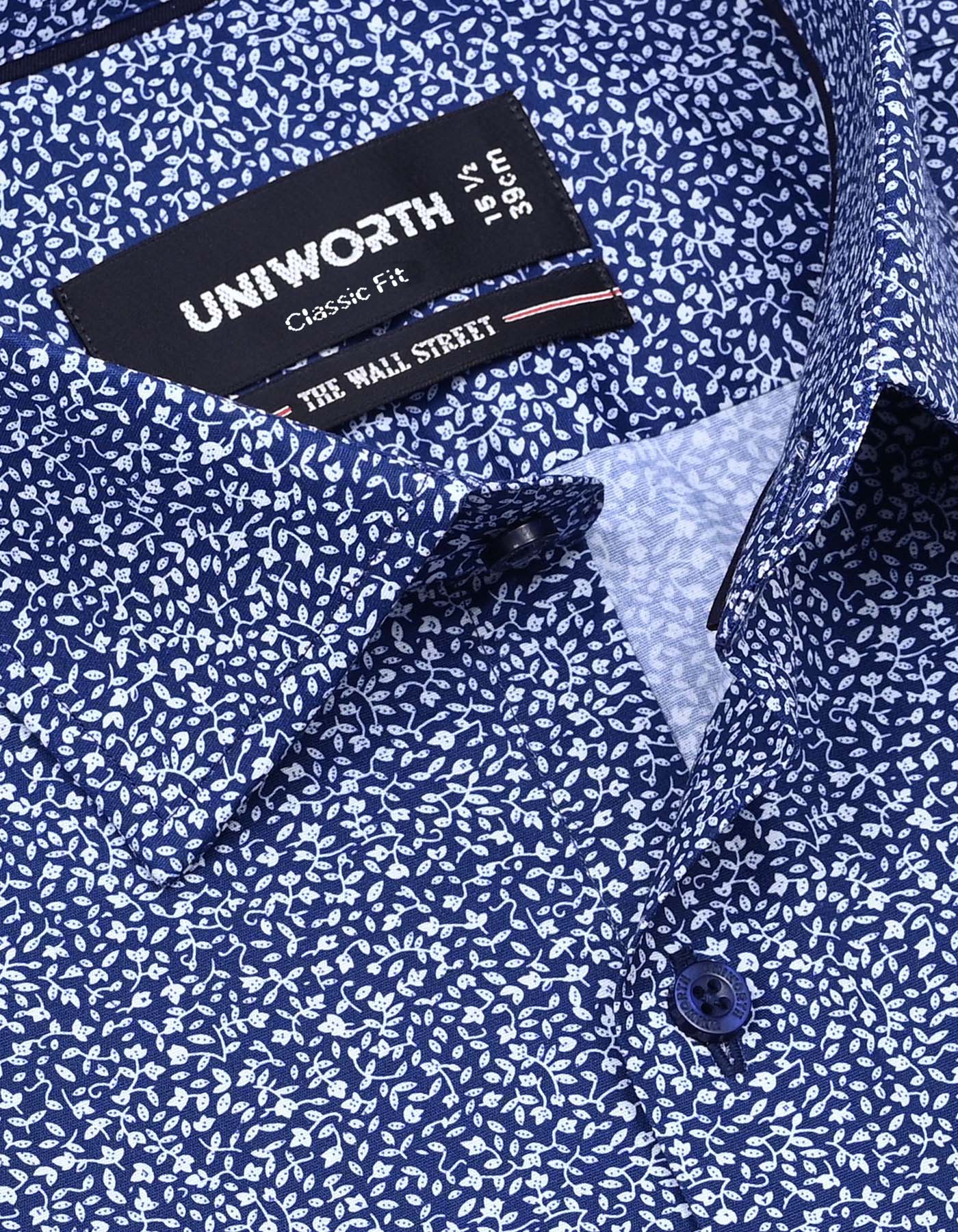 Printed Navy Classic Fit Shirt FS816RH-15