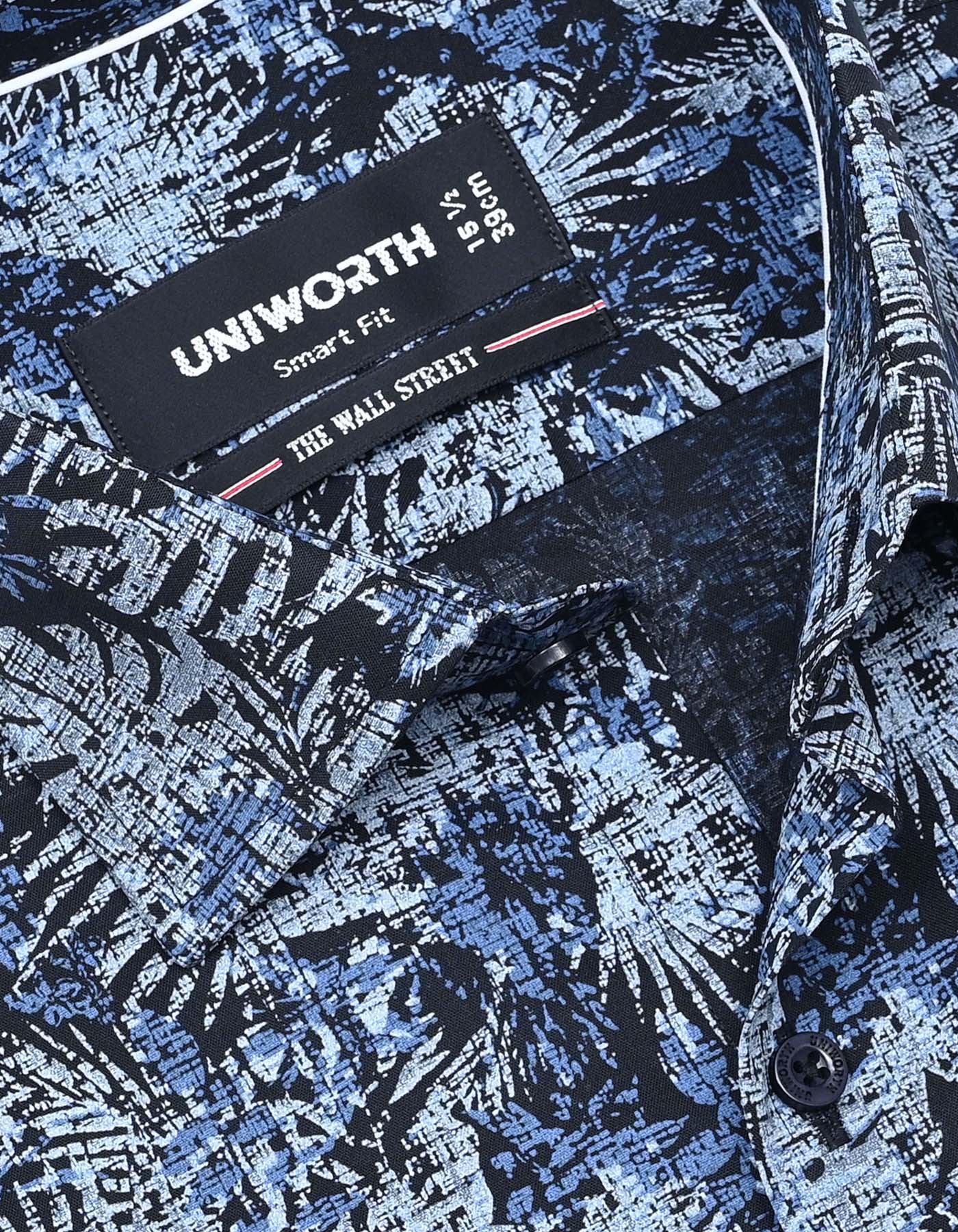 Printed Black Smart Fit Shirt FS830SH-15