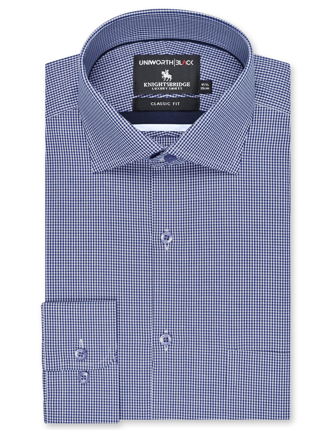Check Navy Classic Fit Shirt FS2938-1RF-14.5