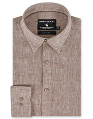 Plain L Brown Classic Fit Shirt FS2418-2RF-14.5