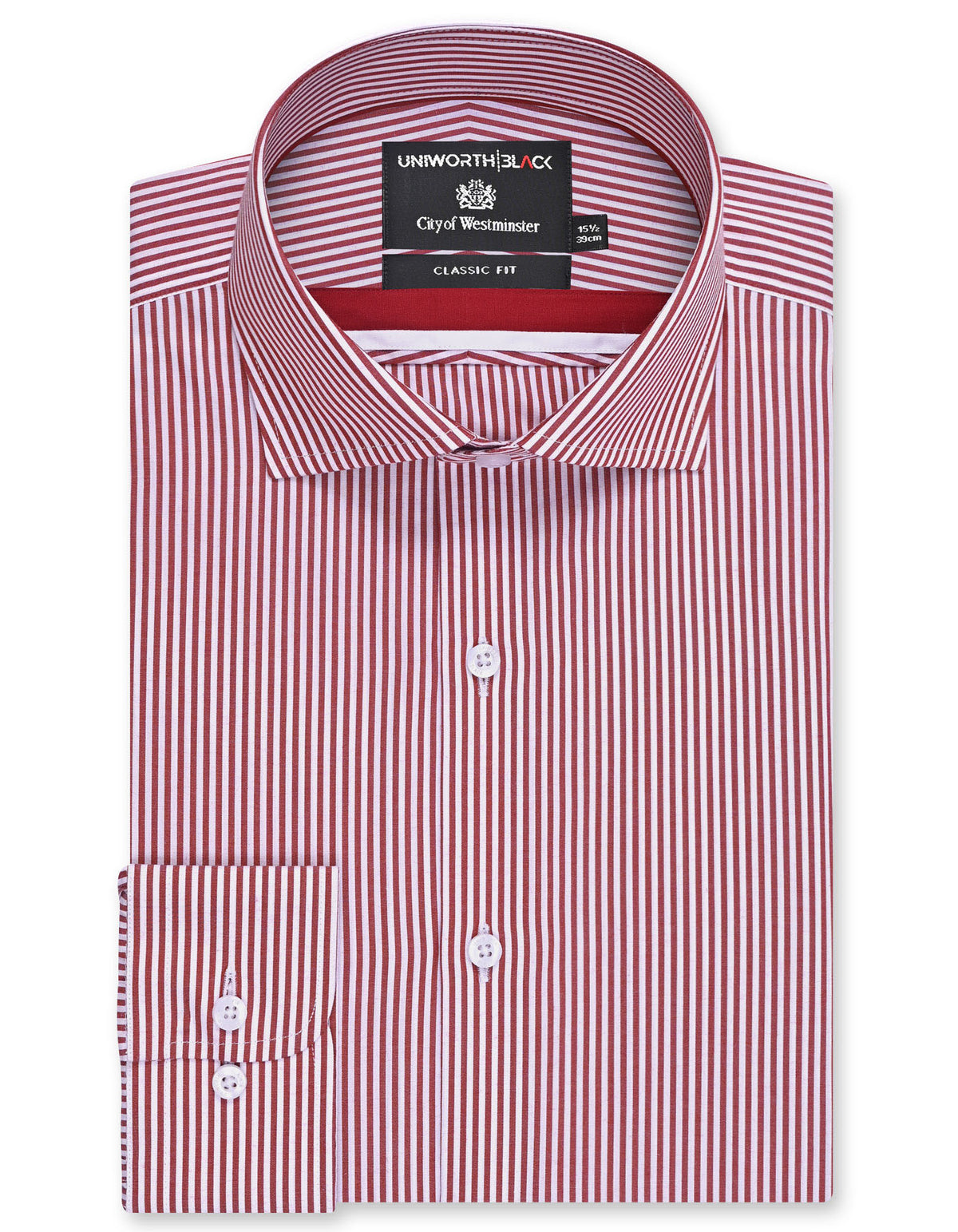 Stripe Red Classic Fit Shirt FS2757-2RF-14.5