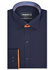 Plain Navy Tailored Smart Fit Shirt FS1601-5SF-14.5