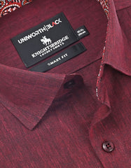 Plain Maroon Tailored Smart Fit Shirt FS2423-2SF-15