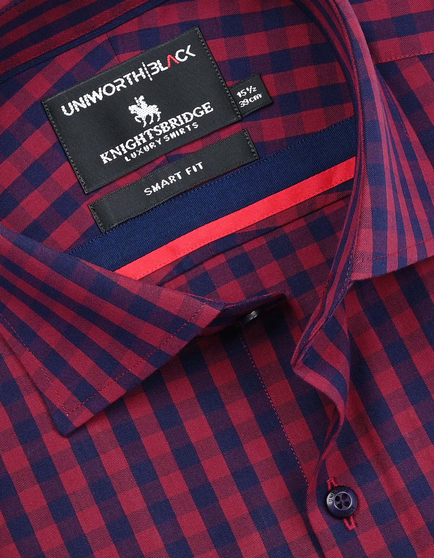 Check Maroon Smart Fit Shirt FS2952SH-15