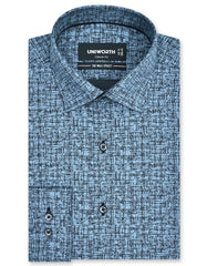 Printed Blue Classic Fit Shirt FS833-1RF-14.5