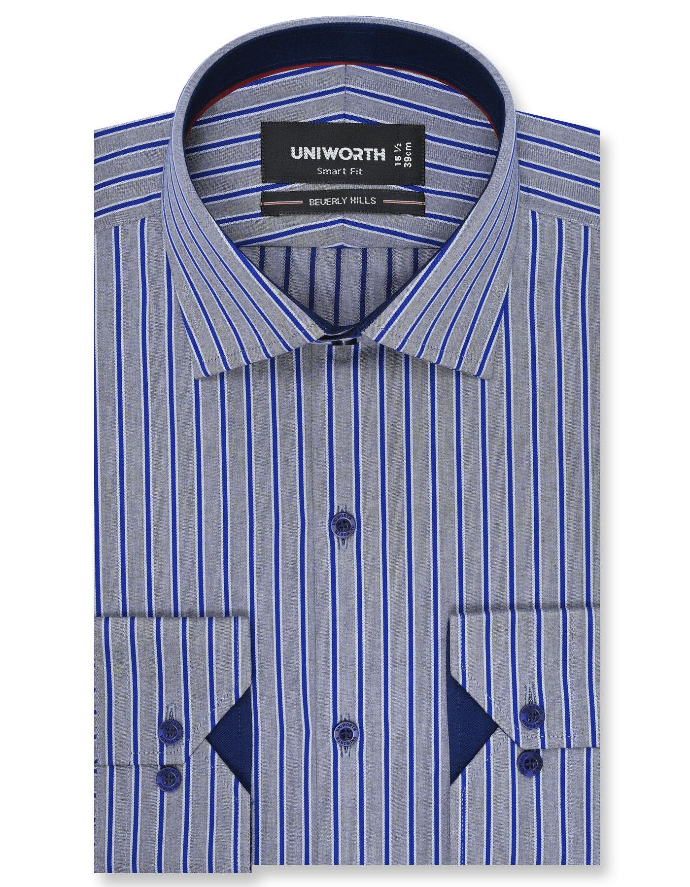 Stripe Royal Blue Smart Fit Shirt FS2774-1SF-14.5