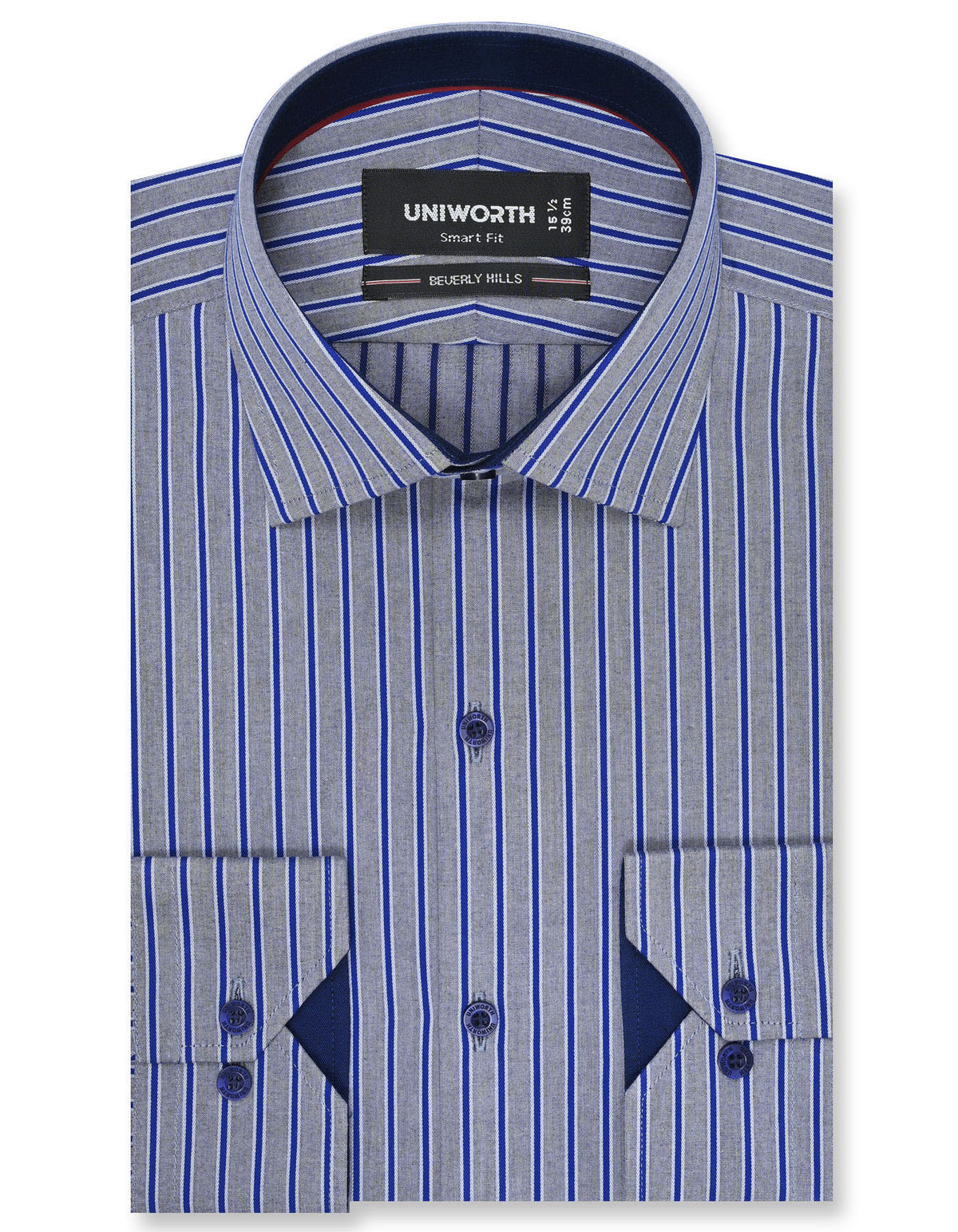 Stripe Royal Blue Smart Fit Shirt FS2774-1SF-14.5