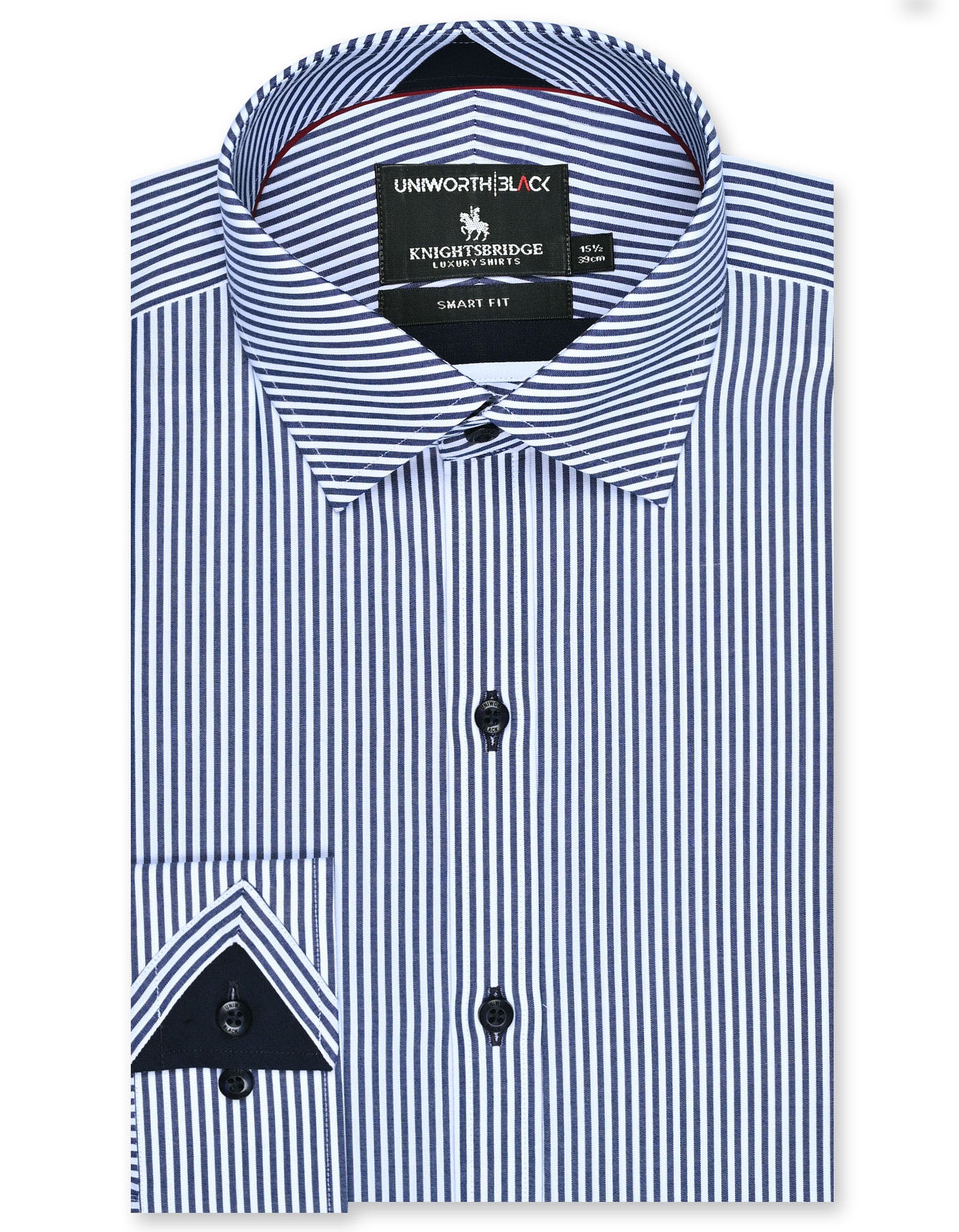 Stripe Navy Tailored Smart Fit Shirt FS2871-3SF-14.5