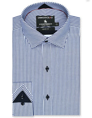 Stripe Navy Tailored Smart Fit Shirt FS2871-3SF-14.5