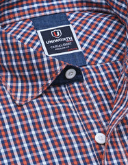 Rust Embriodery Check Casual Shirt CS2368-1R-L