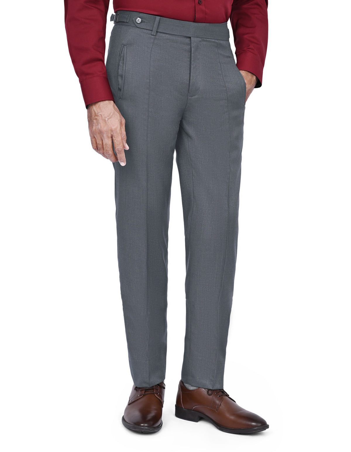 D Charcoal Plain Formal Trouser Tailored Smart Fit FT513S-30