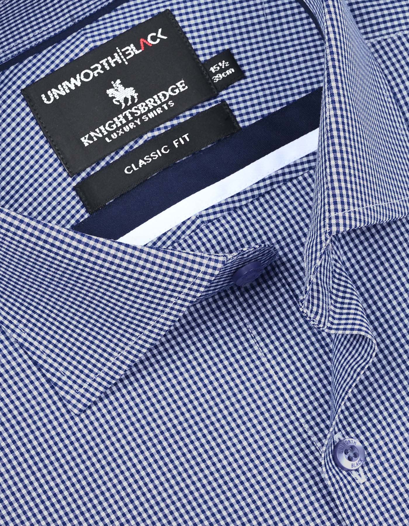 Check Navy Classic Fit Shirt FS2938-1RF-15