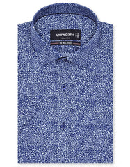Printed Navy Smart Fit Shirt FS816SH-14.5